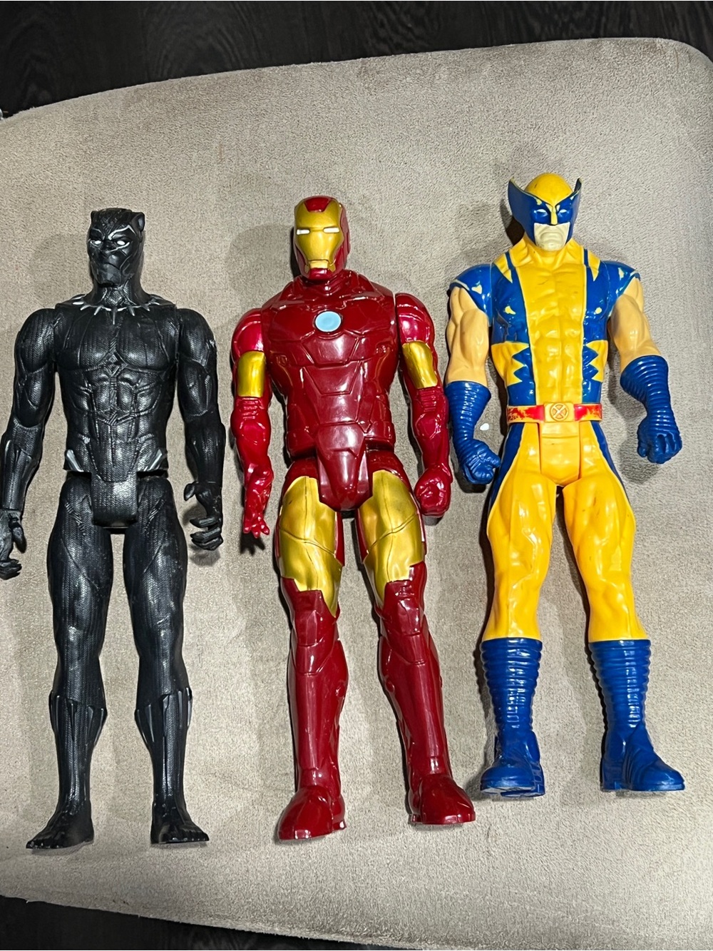 Marvel Black Panther, Iron Man, Wolverine 12” titans Action Figures Lot